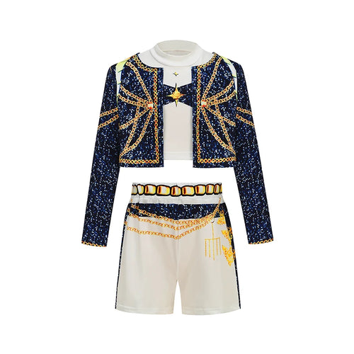 2026 Spring Summer Girl Cosplay Singer Fashion Clothes Stage Performance 3PCS Set Children Show Halloween Carnival Party Costume