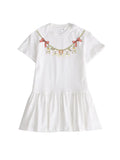 Cute Sweet Bow Girls Dress Summer 2025 Short sleeve Kids Skirt Fashion Cartoon Bow Bear Princess Dress Daily wear Child Dresses