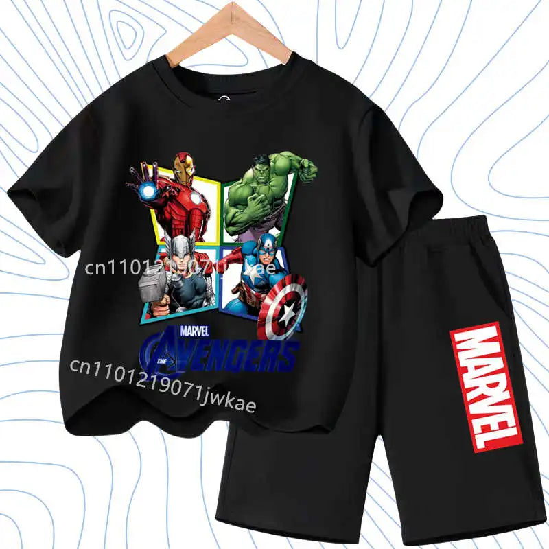 Summer Spider Man Kids Cartoon Short Sleeved Suit Children Clothing Casual Tracksuits T-shirt  Shorts 2pc/set for Boys Clothes