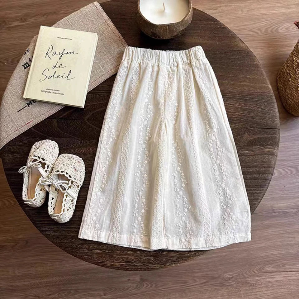 Bear Leader Summer New Kids Clothes Girls Sweet and Cute Lace Camisole Fake Two-piece Short Sleeved Top + Pants Child Sets
